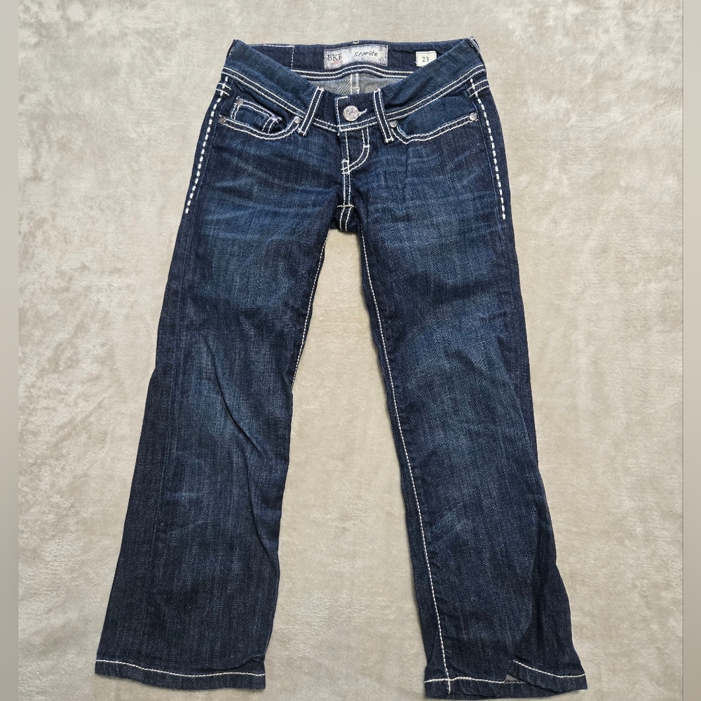 BKE Starlite Blue Jeans Classic Indigo Denim Western Rhinestone Pockets Size 23